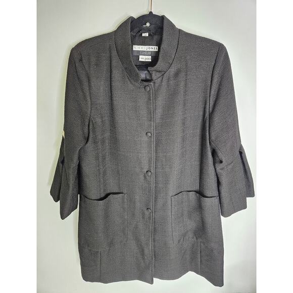 Nikki Jones Boutique Montreal Duster Blazer Dress Coat Women Size Medium - Picture 3 of 12